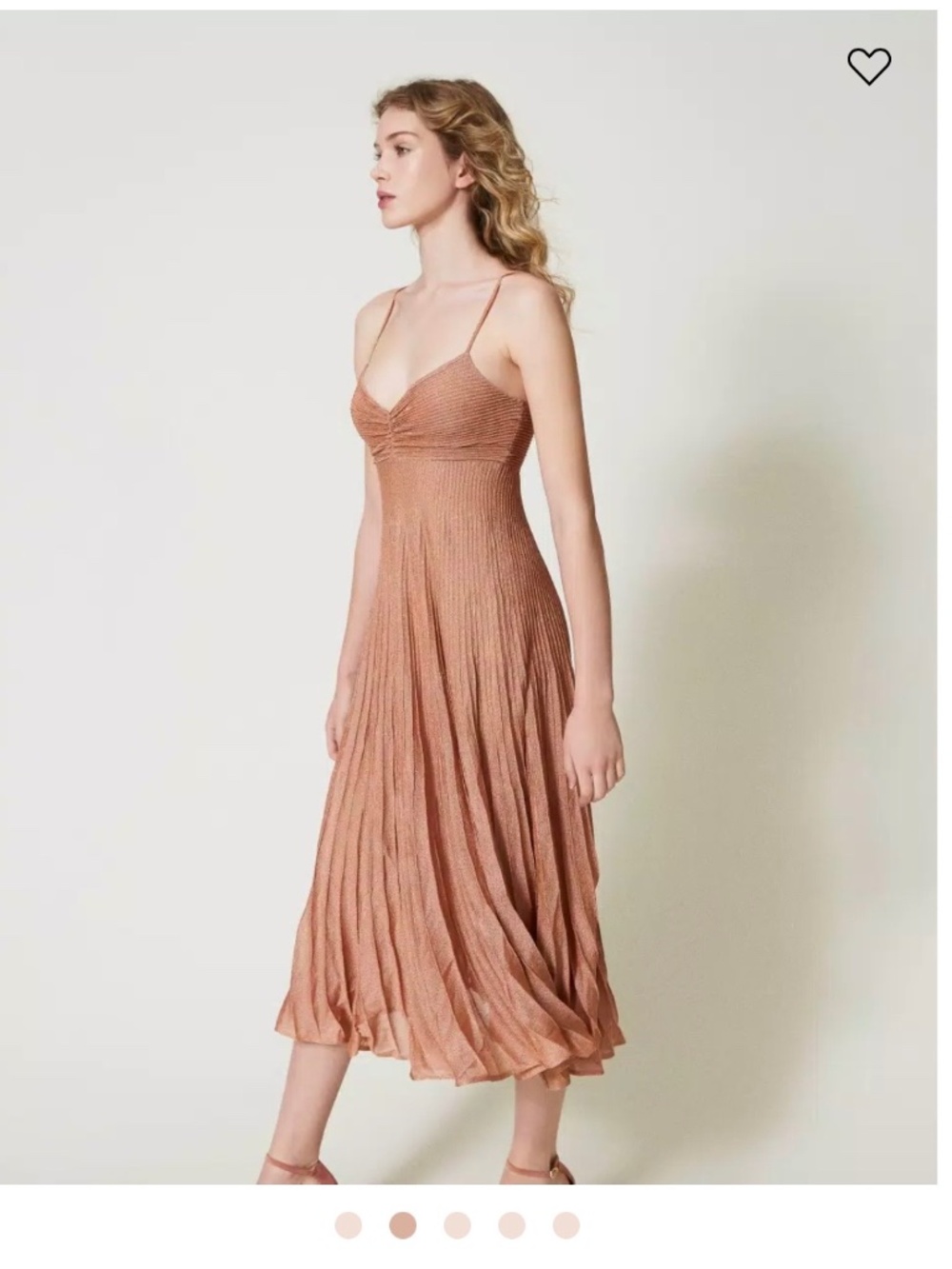 Twinset Long pleated lurex knit dress size xs